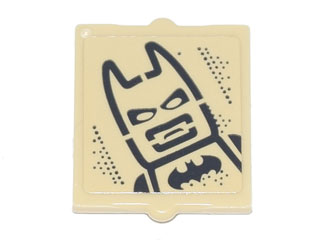 Glass for Window 1 x 2 x 2 Flat Front with Batman with Black Batman Logo Pattern (Sticker) - Set 70840