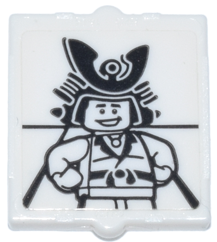 Glass for Window 1 x 2 x 2 Flat Front with Ninja Minifigure Posing Pattern (Sticker) - Set 70657