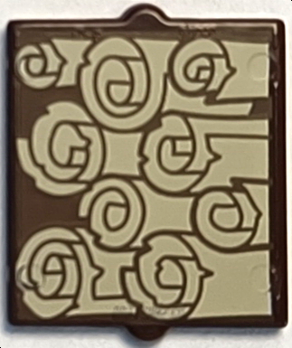 Glass for Window 1 x 2 x 2 Flat Front with Tan Parchment Scrolls Pattern