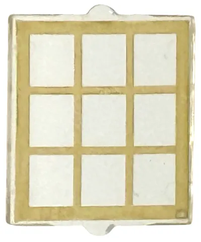 Glass for Window 1 x 2 x 2 Flat Front with Gold Lattice Pattern
