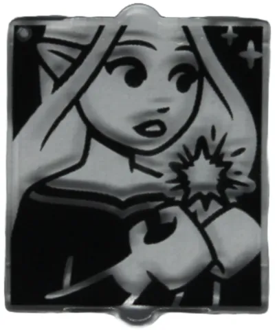 Glass for Window 1 x 2 x 2 Flat Front with Elves Minifigure, Star and Sparkles on Black Background Pattern