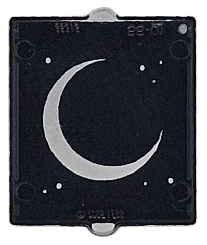 Glass for Window 1 x 2 x 2 Flat Front with Crescent Moon and Dots on Black Background Pattern