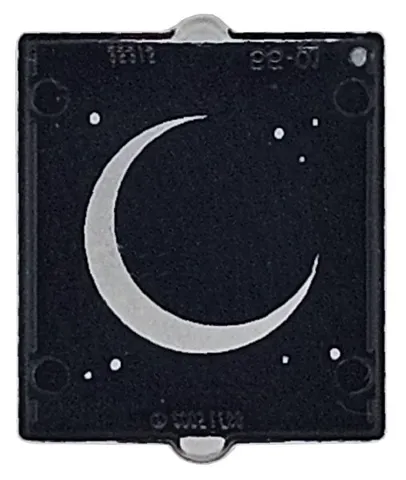 Glass for Window 1 x 2 x 2 Flat Front with Crescent Moon and Dots on Black Background Pattern