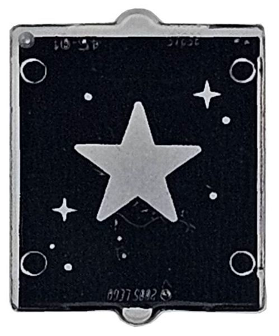 Glass for Window 1 x 2 x 2 Flat Front with Star, Sparkles and Dots on Black Background Pattern