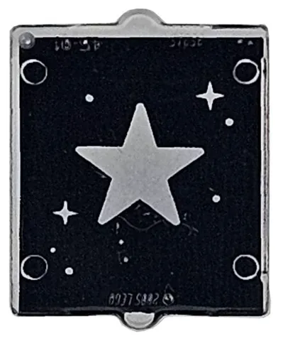 Glass for Window 1 x 2 x 2 Flat Front with Star, Sparkles and Dots on Black Background Pattern