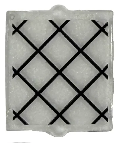 Glass for Window 1 x 2 x 2 Flat Front with Black Lattice Pattern (Sticker) - Set 76451