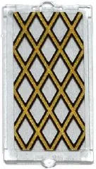 Glass for Window 1 x 2 x 3 with Gold Lattice Pattern (Sticker) - Set 70413