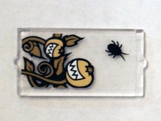 Glass for Window 1 x 2 x 3 with Black Insect and Smiling Pumpkins Pattern (Sticker) - Set 75904