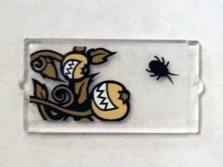 Glass for Window 1 x 2 x 3 with Black Insect and Smiling Pumpkins Pattern (Sticker) - Set 75904