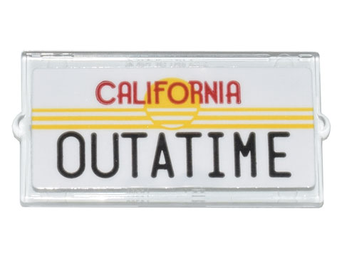 Glass for Window 1 x 2 x 3 with License Plate 'CALIFORNIA' and 'OUTATIME' Yellow Sun and Stripes Pattern (Sticker) - Set 10300