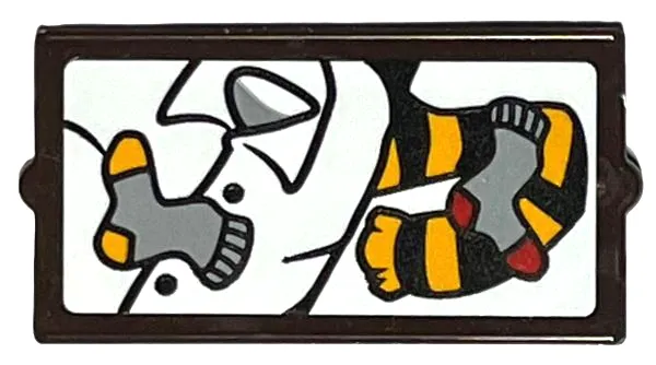 Glass for Window 1 x 2 x 3 with Black and Bright Light Orange Striped Scarf, Light Bluish Gray Socks, and White Shirt Pattern (Sticker) - Set 76405