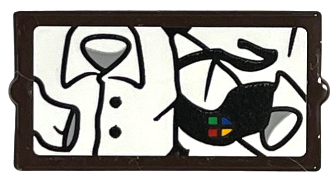 Glass for Window 1 x 2 x 3 with White Shirt and Black Tie with Hogwarts Crest Pattern (Sticker) - Set 76405