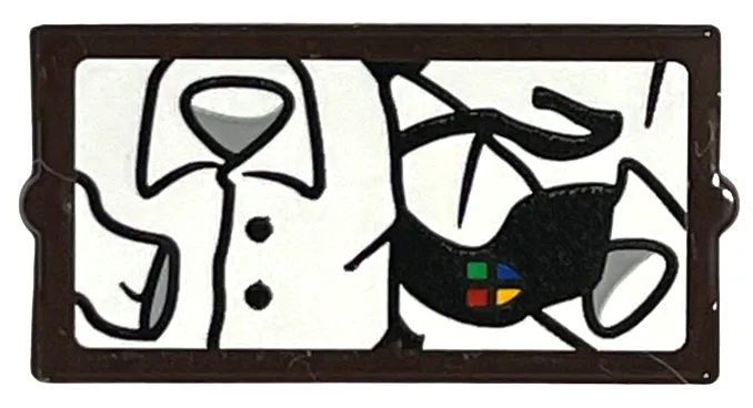 Glass for Window 1 x 2 x 3 with White Shirt and Black Tie with Hogwarts Crest Pattern (Sticker) - Set 76405