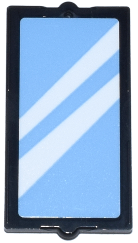 Glass for Window 1 x 2 x 3 with Bright Light Blue Mirror with White Reflections Pattern (Sticker) - Set 42648