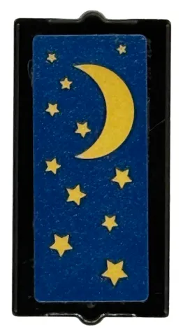 Glass for Window 1 x 2 x 3 with Gold Stars and Crescent Moon on Dark Blue Background Pattern (Sticker) - Set 40701