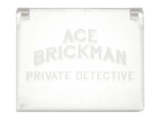 Glass for Window 1 x 4 x 3 - Opening with 'ACE BRICKMAN PRIVATE DETECTIVE' Pattern