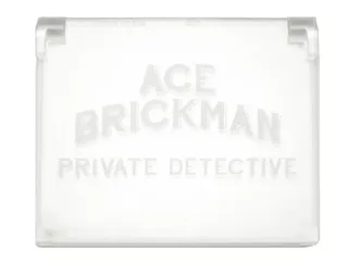Glass for Window 1 x 4 x 3 - Opening with 'ACE BRICKMAN PRIVATE DETECTIVE' Pattern
