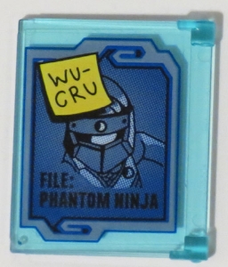 Glass for Window 1 x 4 x 3 - Opening with Blue Screen with 'WU-CRU' Sticky Note and 'FILE: PHANTOM NINJA' Pattern (Sticker) - Set 70596