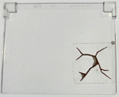 Glass for Window 1 x 4 x 3 - Opening with Dark Brown Cracks Pattern (Sticker) - Set 70424