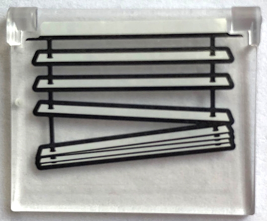 Glass for Window 1 x 4 x 3 - Opening with Venetian Blinds Down Pattern (Sticker) - Set 21336