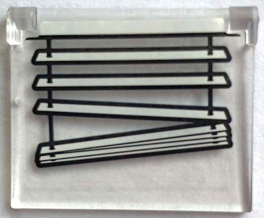 Glass for Window 1 x 4 x 3 - Opening with Venetian Blinds Down Pattern (Sticker) - Set 21336