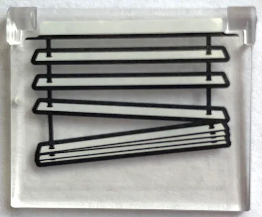Glass for Window 1 x 4 x 3 - Opening with Venetian Blinds Down Pattern (Sticker) - Set 21336