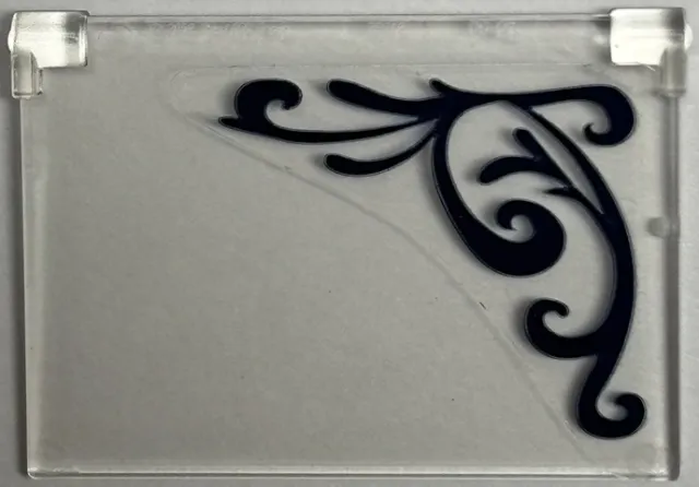 Glass for Window 1 x 4 x 3 - Opening with Dark Blue Ornamental Pattern Model Left Side (Sticker) - Set 41427