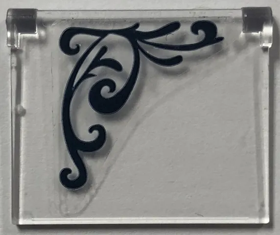 Glass for Window 1 x 4 x 3 - Opening with Dark Blue Ornamental Pattern Model Right Side (Sticker) - Set 41427