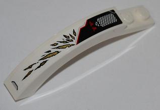 Arch 1 x 6 x 3 1/3 Curved Top with Grille, Asian Characters and Gold Flames Pattern Model Right Side (Sticker) - Set 9449