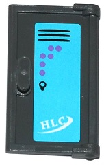 Door 1 x 2 x 3 with Vertical Handle, Mold for Tabless Frames with School Locker with Lavender Dots and 'HLC' Pattern (Sticker) - Set 41005