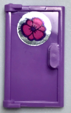 Door 1 x 2 x 3 with Vertical Handle, Mold for Tabless Frames with Flower Pattern (Sticker) - Set 40307
