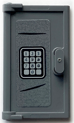Door 1 x 2 x 3 with Vertical Handle, Mold for Tabless Frames with Safe Numeric Keypad Pattern (Sticker) - Set 70912