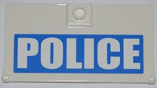 Door 1 x 4 x 6 with Stud Handle with White 'POLICE' on Blue Background Pattern Model Right Side (Sticker) - Set 7288