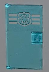 Door 1 x 4 x 6 with Stud Handle with Police Badge on 3 White Stripes Top Pattern (Sticker) - Set 4440