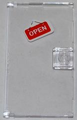 Door 1 x 4 x 6 with Stud Handle with White 'OPEN' on Red Sign Pattern (Sticker) - Set 3061