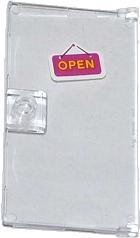 Door 1 x 4 x 6 with Stud Handle with Bright Light Orange 'OPEN' on Magenta Sign Pattern (Sticker) - Set 41035