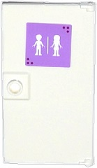 Door 1 x 4 x 6 with Stud Handle with Male and Female Friends Silhouettes on Lavender Background (Unisex Restroom) Pattern (Sticker) - Set 41005