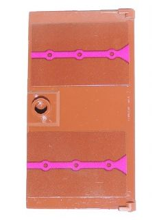 Door 1 x 4 x 6 with Stud Handle with 2 Magenta Stripes Pattern (Stickers) - Set 41066