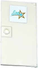Door 1 x 4 x 6 with Stud Handle with 'Livi' and Gold and Medium Azure Star Pattern (Sticker) - Set 41104