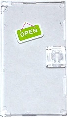 Door 1 x 4 x 6 with Stud Handle with White 'OPEN' on Lime Sign Pattern (Sticker) - Set 41108