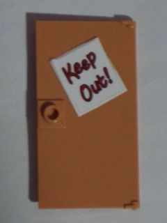 Door 1 x 4 x 6 with Stud Handle with 'Keep Out!' Sign Pattern (Sticker) - Set 71006