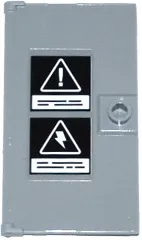 Door 1 x 4 x 6 with Stud Handle with Danger Sign and Electricity Danger Sign Pattern (Sticker) - Set 60130