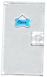 Door 1 x 4 x 6 with Stud Handle with 'Open' on Medium Azure Bone Shaped Sign Pattern (Sticker) - Set 41124
