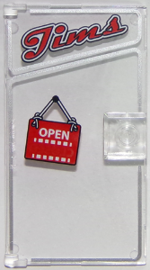 Door 1 x 4 x 6 with Stud Handle with 'Jims' and 'OPEN' Pattern