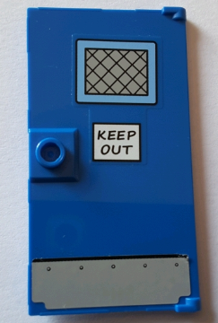 Door 1 x 4 x 6 with Stud Handle with Lattice Window, 'KEEP OUT' and Metal Plate with 5 Rivets Pattern (Stickers) - Set 71016