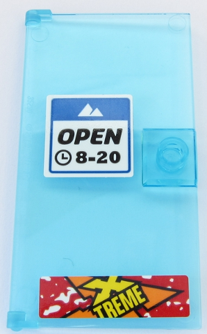 Door 1 x 4 x 6 with Stud Handle with 'OPEN 8-20' Sign and Yellow 'X TREME' Pattern (Stickers) - Set 60203