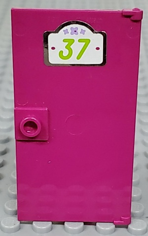 Door 1 x 4 x 6 with Stud Handle with '37' Sign Pattern (Sticker) - Set 41095