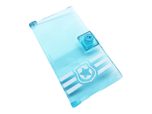 Door 1 x 4 x 6 with Stud Handle with Police Badge and 3 White Stripes Pattern (Sticker) - Set 60141