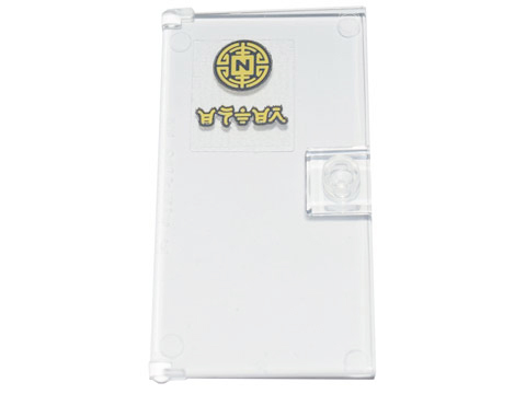 Door 1 x 4 x 6 with Stud Handle with Ninjago Logogram 'ENTER' and Gold Maze Symbol with 'N' Pattern (Sticker) - Set 71741