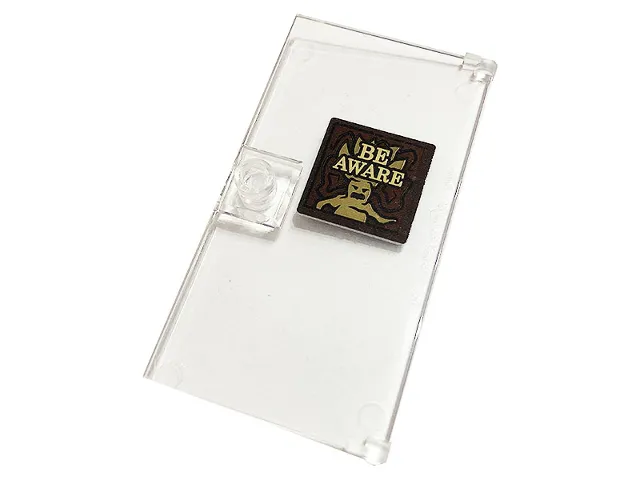 Door 1 x 4 x 6 with Stud Handle with 'BE AWARE' and Mandrake Pattern on Both Sides (Stickers) - Set 76384